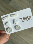 Tooth, Molar & Floss Earring Trio: Dentist Hygienist Gift
