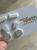 Tooth, Molar & Floss Earring Trio: Dentist Hygienist Gift