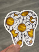 Daisy Tooth Sticker | Cute Dental Sticker | Dental Assistant & Hygienist Gift | Tooth Flower Decal | Dentist Laptop Water Bottle Sticker