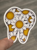 Daisy Tooth Sticker | Cute Dental Sticker | Dental Assistant & Hygienist Gift | Tooth Flower Decal | Dentist Laptop Water Bottle Sticker