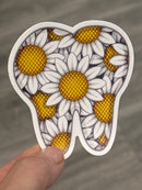 Daisy Tooth Sticker | Cute Dental Sticker | Dental Assistant & Hygienist Gift | Tooth Flower Decal | Dentist Laptop Water Bottle Sticker
