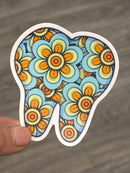 Flower Tooth Sticker | Cute Dental Sticker | Dental Assistant & Hygienist Gift | Tooth Floral Decal | Dentist Laptop Water Bottle Sticker