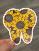Sunflower Tooth Sticker | Cute Dental Sticker | Dental Assistant Hygienist Gift | Tooth Flower Decal | Dentist Laptop & Water Bottle Sticker