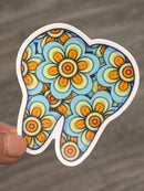 Flower Tooth Sticker | Cute Dental Sticker | Dental Assistant & Hygienist Gift | Tooth Floral Decal | Dentist Laptop Water Bottle Sticker