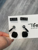 Dental Earring Trio: Smile, Mirror, & Molar Tooth Studs