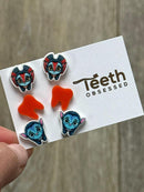 Swimming Tooth Earring and Sticker Combo