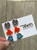 Swimming Tooth Earring and Sticker Combo
