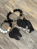 Leopard Tooth Keychain – Black or White Tooth Charm | Cute Dental Key Ring Gift for Assistants