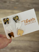 Glitter Dental Earrings, Red Teeth Earrings, Tooth Earrings, Tooth Earrings, Dental Hygiene Gift Dental Assistant, Dental Graduation