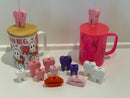Valentine’s Day Dental Mug and Heart Glass Set | Tooth & Smile Straw Toppers | Dental Gift | Hygienist Assistant Gift | Love Teeth