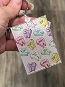 Dental Valentine Card Keychain – Cute Dental Valentine Gift | Dental Love Keychain | Dentist & Dental Assistant Gift | Tooth Valentine