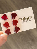 Valentine Dental Earrings, Heart Teeth Earrings, Tooth Studs, RDH, Hygienist, Dental Hygiene Gift, Dental Assistant, Dental Graduation