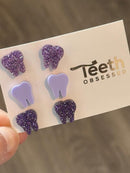 Purple Tooth Dental Earrings, Teeth Earrings, Tooth Studs, RDH, Hygienist, Dental Hygiene Gift, Dental Assistant, Dental Graduation
