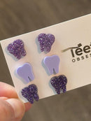 Purple Tooth Dental Earrings, Teeth Earrings, Tooth Studs, RDH, Hygienist, Dental Hygiene Gift, Dental Assistant, Dental Graduation
