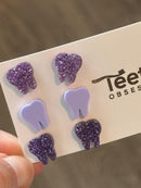 Purple Tooth Dental Earrings, Teeth Earrings, Tooth Studs, RDH, Hygienist, Dental Hygiene Gift, Dental Assistant, Dental Graduation