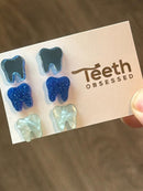 Blue Tooth Dental Earrings, Teeth Earrings, Tooth Studs, RDH, Hygienist, Dental Hygiene Gift, Dental Assistant, Dental Graduation