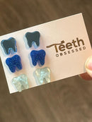 Blue Tooth Dental Earrings, Teeth Earrings, Tooth Studs, RDH, Hygienist, Dental Hygiene Gift, Dental Assistant, Dental Graduation