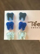 Blue Tooth Dental Earrings, Teeth Earrings, Tooth Studs, RDH, Hygienist, Dental Hygiene Gift, Dental Assistant, Dental Graduation