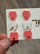 Valentine Dental Earrings, Heart Teeth Earrings, Tooth Studs, RDH, Hygienist, Dental Hygiene Gift, Dental Assistant, Dental Graduation