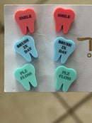 Valentine Dental Earrings, Heart Teeth Earrings, Tooth Studs, RDH, Hygienist, Dental Hygiene Gift, Dental Assistant, Dental Graduation