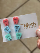 Valentine Dental Earrings, Heart Teeth Earrings, Tooth Studs, RDH, Hygienist, Dental Hygiene Gift, Dental Assistant, Dental Graduation