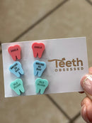 Valentine Dental Earrings, Heart Teeth Earrings, Tooth Studs, RDH, Hygienist, Dental Hygiene Gift, Dental Assistant, Dental Graduation