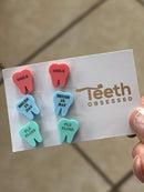 Valentine Dental Earrings, Heart Teeth Earrings, Tooth Studs, RDH, Hygienist, Dental Hygiene Gift, Dental Assistant, Dental Graduation