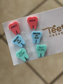 Valentine Dental Earrings, Heart Teeth Earrings, Tooth Studs, RDH, Hygienist, Dental Hygiene Gift, Dental Assistant, Dental Graduation