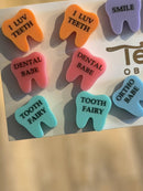 Valentine Dental Earrings, Heart Teeth Earrings, Tooth Studs, RDH, Hygienist, Dental Hygiene Gift, Dental Assistant, Dental Graduation