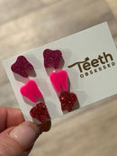 Valentine Dental Earrings, Heart Teeth Earrings, Tooth Studs, RDH, Hygienist, Dental Hygiene Gift, Dental Assistant, Dental Graduation