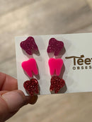 Valentine Dental Earrings, Heart Teeth Earrings, Tooth Studs, RDH, Hygienist, Dental Hygiene Gift, Dental Assistant, Dental Graduation