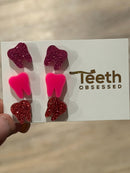 Valentine Dental Earrings, Heart Teeth Earrings, Tooth Studs, RDH, Hygienist, Dental Hygiene Gift, Dental Assistant, Dental Graduation