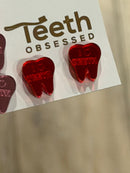 Valentine Dental Earrings, Heart Teeth Earrings, Tooth Studs, RDH, Hygienist, Dental Hygiene Gift, Dental Assistant, Dental Graduation