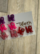 Valentine Love Dental Earrings, Heart Teeth Earrings, Tooth Studs, RDH, Hygienist, Dental Hygiene Gift, Dental Assistant