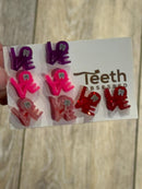 Valentine Love Dental Earrings, Heart Teeth Earrings, Tooth Studs, RDH, Hygienist, Dental Hygiene Gift, Dental Assistant