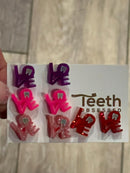 Valentine Love Dental Earrings, Heart Teeth Earrings, Tooth Studs, RDH, Hygienist, Dental Hygiene Gift, Dental Assistant