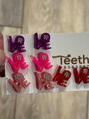 Valentine Love Dental Earrings, Heart Teeth Earrings, Tooth Studs, RDH, Hygienist, Dental Hygiene Gift, Dental Assistant