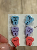 Valentine Dental Earrings, Heart Teeth Earrings, Tooth Studs, RDH, Hygienist, Dental Hygiene Gift, Dental Assistant, Dental Graduation