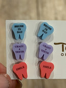 Valentine Dental Earrings, Heart Teeth Earrings, Tooth Studs, RDH, Hygienist, Dental Hygiene Gift, Dental Assistant, Dental Graduation