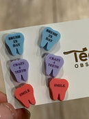 Valentine Dental Earrings, Heart Teeth Earrings, Tooth Studs, RDH, Hygienist, Dental Hygiene Gift, Dental Assistant, Dental Graduation