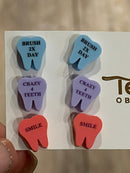 Valentine Dental Earrings, Heart Teeth Earrings, Tooth Studs, RDH, Hygienist, Dental Hygiene Gift, Dental Assistant, Dental Graduation