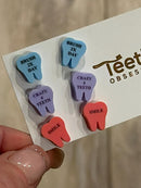 Valentine Dental Earrings, Heart Teeth Earrings, Tooth Studs, RDH, Hygienist, Dental Hygiene Gift, Dental Assistant, Dental Graduation