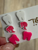 Dental Loupes, Dental Earrings, Teeth Earrings, Tooth Earrings, Hot Pink Tooth, Earrings, Dental Hygiene Gift Dental Assistant