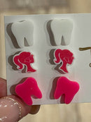 Dental Loupes, Dental Earrings, Teeth Earrings, Tooth Earrings, Hot Pink Tooth, Earrings, Dental Hygiene Gift Dental Assistant