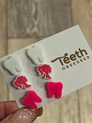 Dental Loupes, Dental Earrings, Teeth Earrings, Tooth Earrings, Hot Pink Tooth, Earrings, Dental Hygiene Gift Dental Assistant