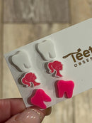 Dental Loupes, Dental Earrings, Teeth Earrings, Tooth Earrings, Hot Pink Tooth, Earrings, Dental Hygiene Gift Dental Assistant