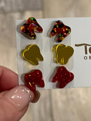 Red and Gold Dental Earrings, Teeth Earrings, Tooth Earrings, Glitter Tooth Earrings, Dental Hygiene Gift Dental Assistant