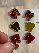Red and Gold Dental Earrings, Teeth Earrings, Tooth Earrings, Glitter Tooth Earrings, Dental Hygiene Gift Dental Assistant