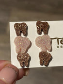 Rose Gold Dental Earrings, Glitter Studs, Teeth Earrings, Dental Laboratory, Dental Hygiene Gift, Dental Assistant, Dental Graduation