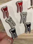 RCT Dental Earrings, Endo Teeth Earrings, Tooth Earrings, Glitter Tooth Earrings, Dental Hygiene Gift Dental Assistant
